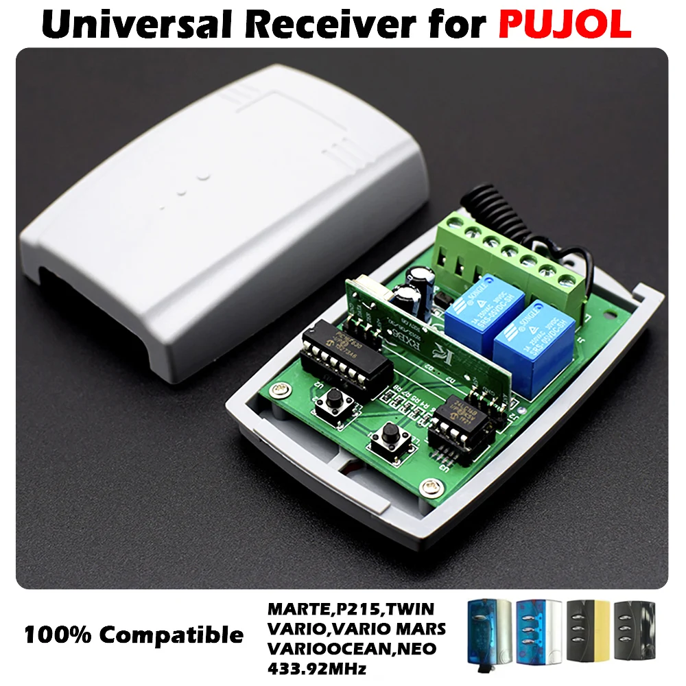 مرحل استقبال باب المرآب العالمي 433.92 ميجا هرتز، متوافق مع جهاز التحكم عن بعد PUJOL VARIO MARS OCEAN MARTE P215 NEO TWIN #1
