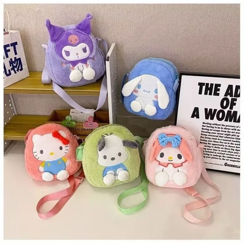 Hello Kitty Anime Kawaii Sanrio Ins Storage Toy Handbag Cute Y2k Cartoon Cinnamoroll Kuromi Shoulder Bag Gifts for Kids