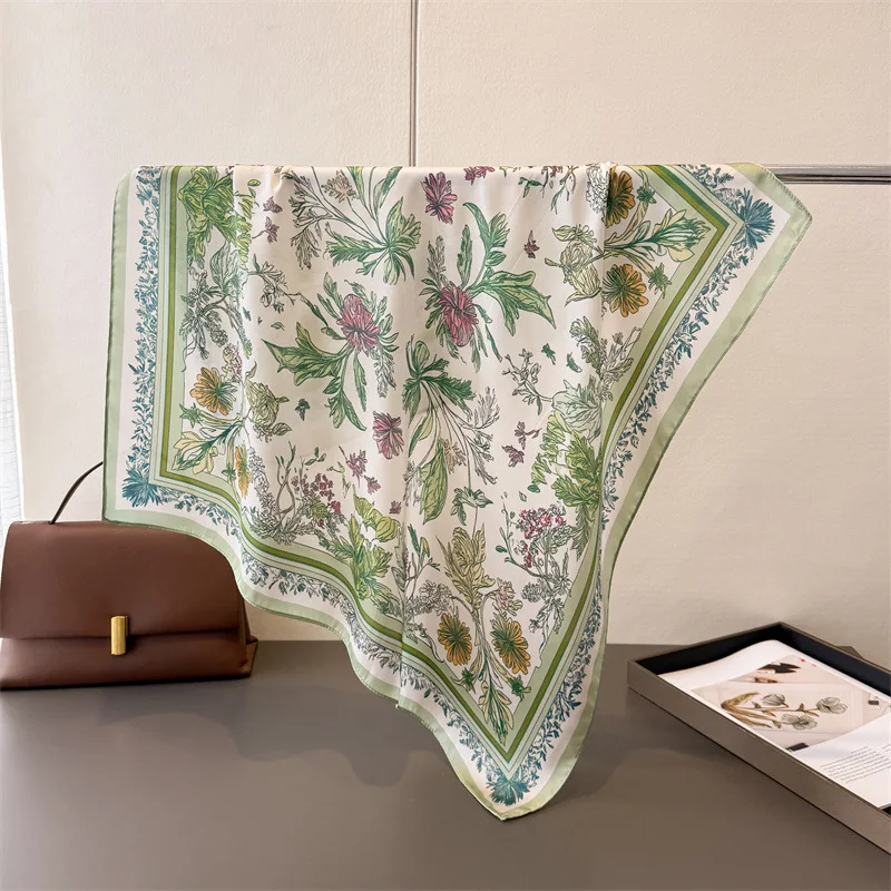 2025 الفاخرة الحصان طباعة الإناث الحرير وشاح للرقبة مربع الشعر الأوشحة فولارد عصابة رأس شالات يلتف منديل باندانا النساء