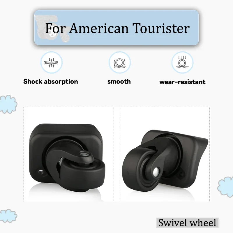 Para American Tourister W050 Maleta universal con ruedas 360 ° Ruedas giratorias silenciosas para todas las marcas de equipaje