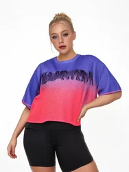 ZW ZINCON 2024 Wear Dancing Fitness Yoga Sports Group Dance Tight Stretch Clothes Short Sleeve T-Shirt 0713