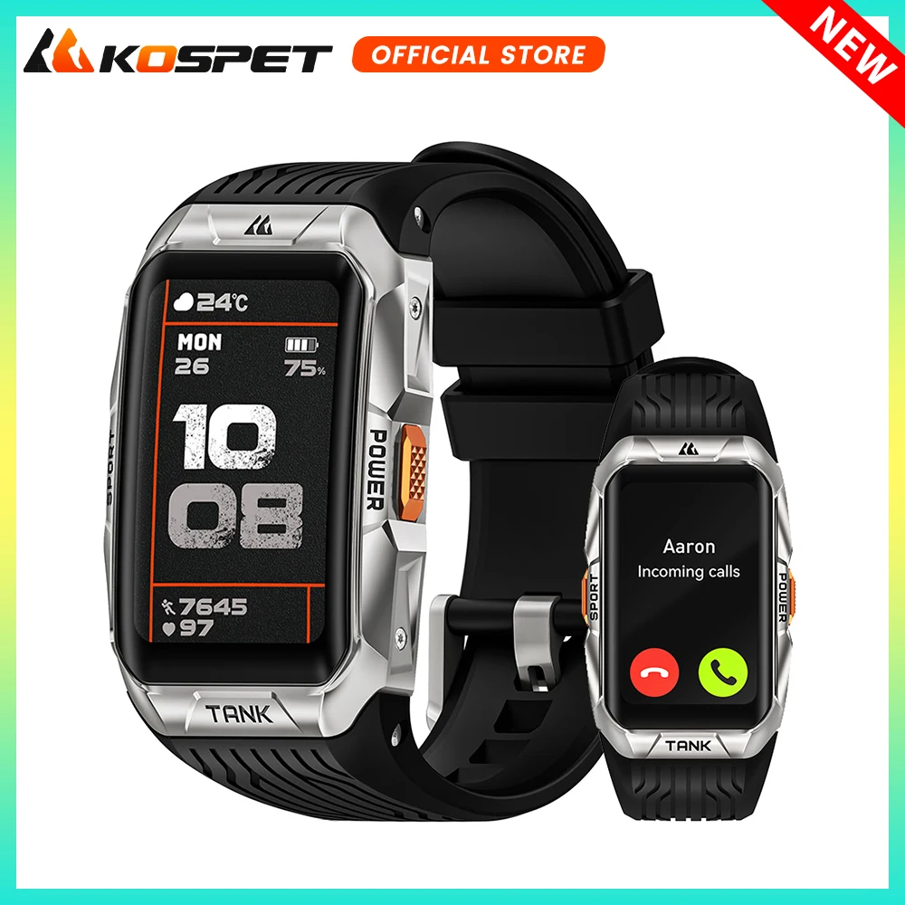 

KOSPET TANK X2 Smart Watch Men 3D Curved Screen 1.64'' AMOLED IP69K Waterproof Bluetooth Call AI Assistant Military Smartwatch