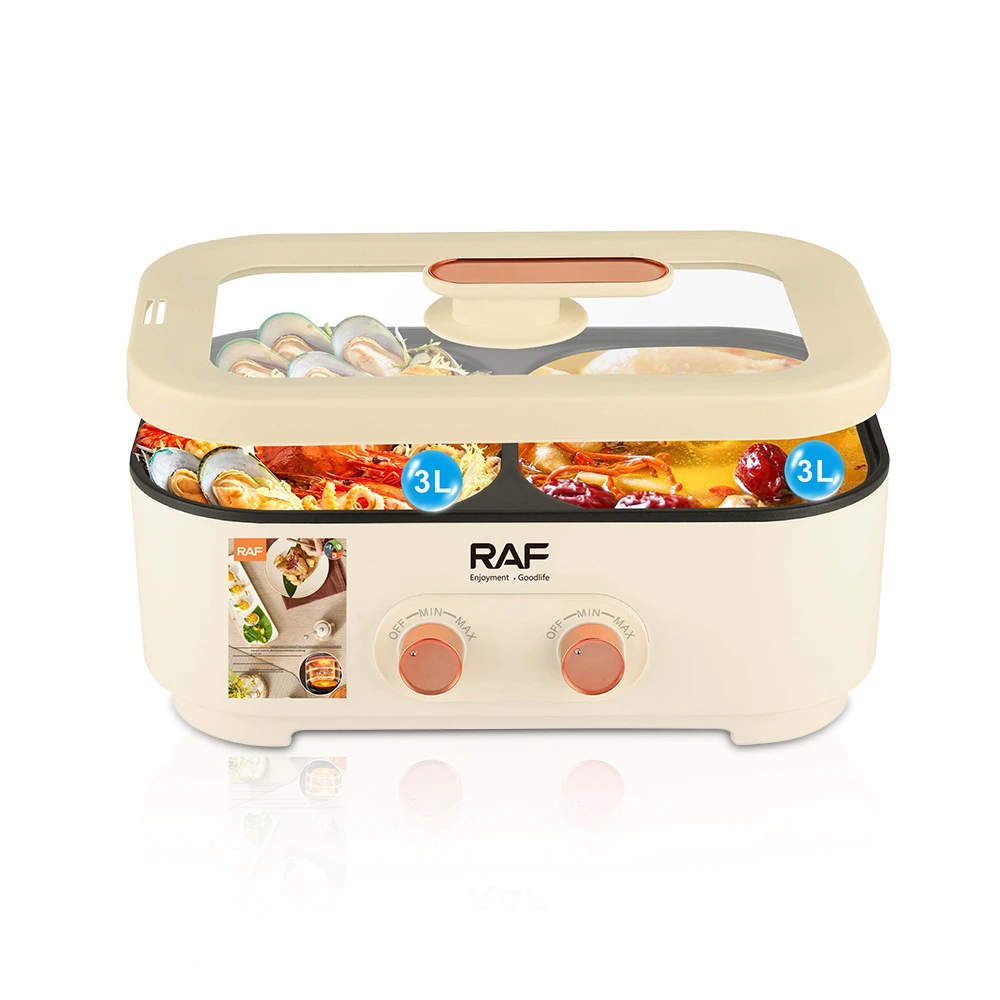 

Electric grill pan with grill and hot pot functions, suitable for home use, non-stick, multi-functional electric grill pan.
