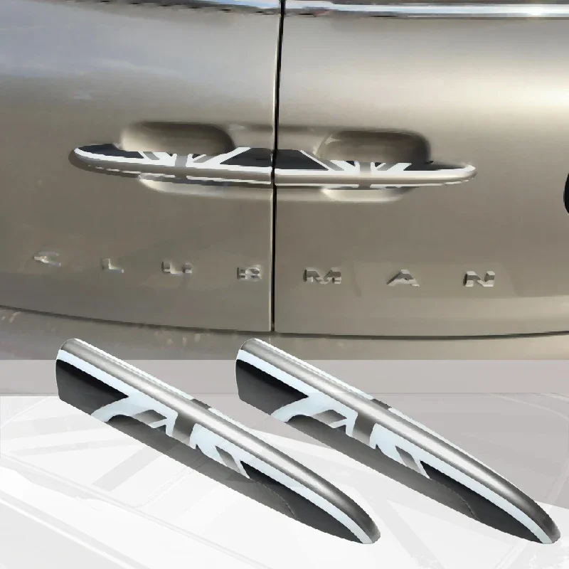 The Black Exterior Car Trunk Rear Door Handle Stickers Decoration Cover 2PCS/Set For MINI JCW F54 R55 Clubman Accessories