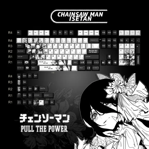 Reze Keycaps Chainsaw Man Theme Anime PBT Dye-sub 123 teclas Teclado Keycaps Cherry Profile Key Caps para teclado mecánico