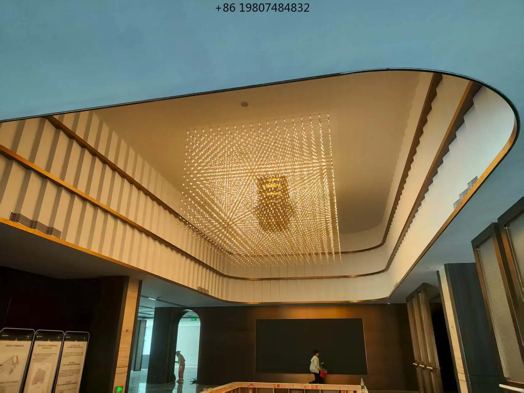 Custom Large Geometric LED Pendant, Commercial Atrium Showroom Aliexpress