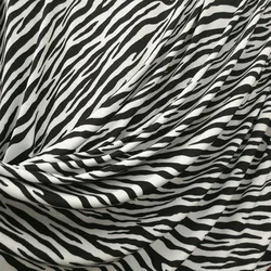 4 Way Stretch Elastic Fabric Strong Opaque Spandex Lycra Bottom Black White Zebra Print Fabric Swimsuit DIY Spandex Zebra Fabric