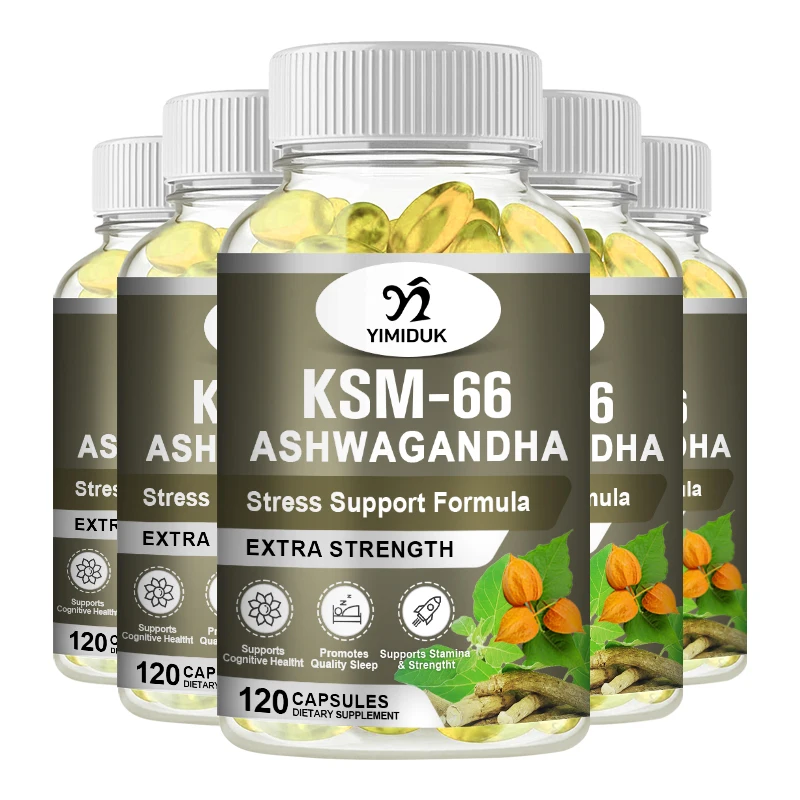 

KSM-66 Ashwagandha Capsules Natural Stress Relief, Cortisol & Sleep Aid Supplement for Men & Women | Muscle Growth & Mood