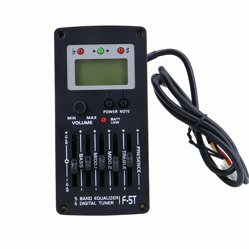 Preamplificador de Guitarra Acústica de 5 Bandas con Ecualizador y Afinador Digital para Accesorios y Piezas de Guitarra Acústica Folk