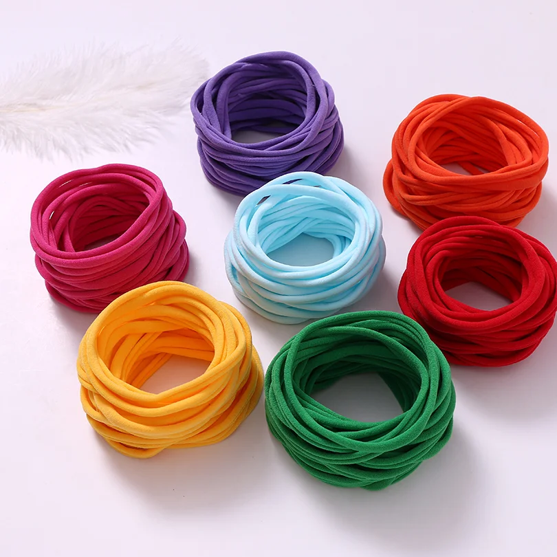 10pcs/lot Nylon Headband Baby Girl Accessories For Children\'s Hair Elastic Bands For Girls Toddler Headdress Baby Turban