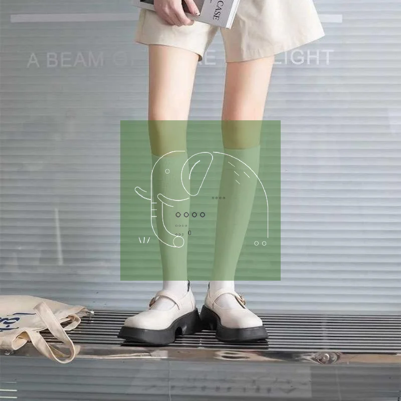 1Pair Women Girls Colorful Long Middle Tube Socks Soft Breathable High Quality Fashion Casual JK Lolita Sox