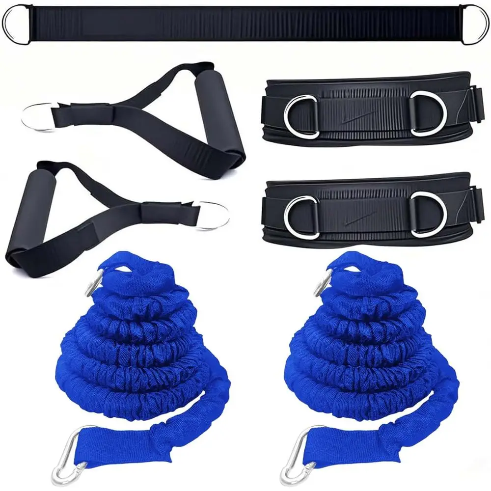 

Набор для тренировки сопротивления, 8 предметов, оборудование для развития взрывной силы, двойная веревка, улучшение ловкости, силы, прыжков