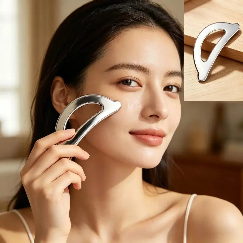 Stainless Steel Gua Sha Muscle Therapy Tool with Felt Bag Suited for Athletes and Therapists