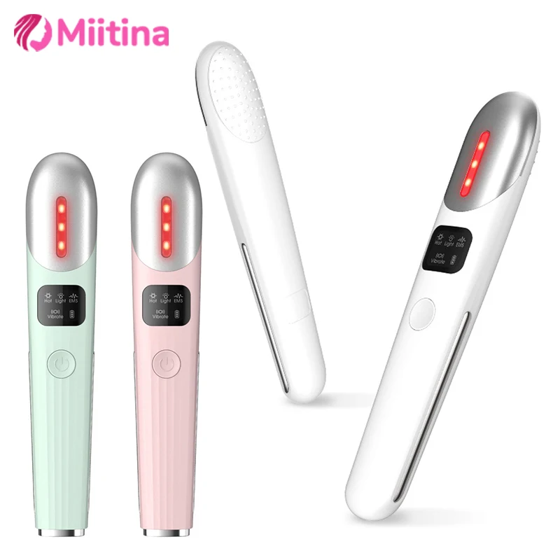 العين الوجه مدلك الاهتزاز ساخنة تدليك الوجه عصا القلم الهالات السوداء الانتفاخ المضادة للتجاعيد أداة العناية بالبشرة رفع الجمال