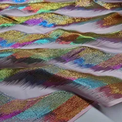 Navy Saree Fabric Shimmer Silk Metallic Shiny Hijab Scarf Craft DIY Sewing Material