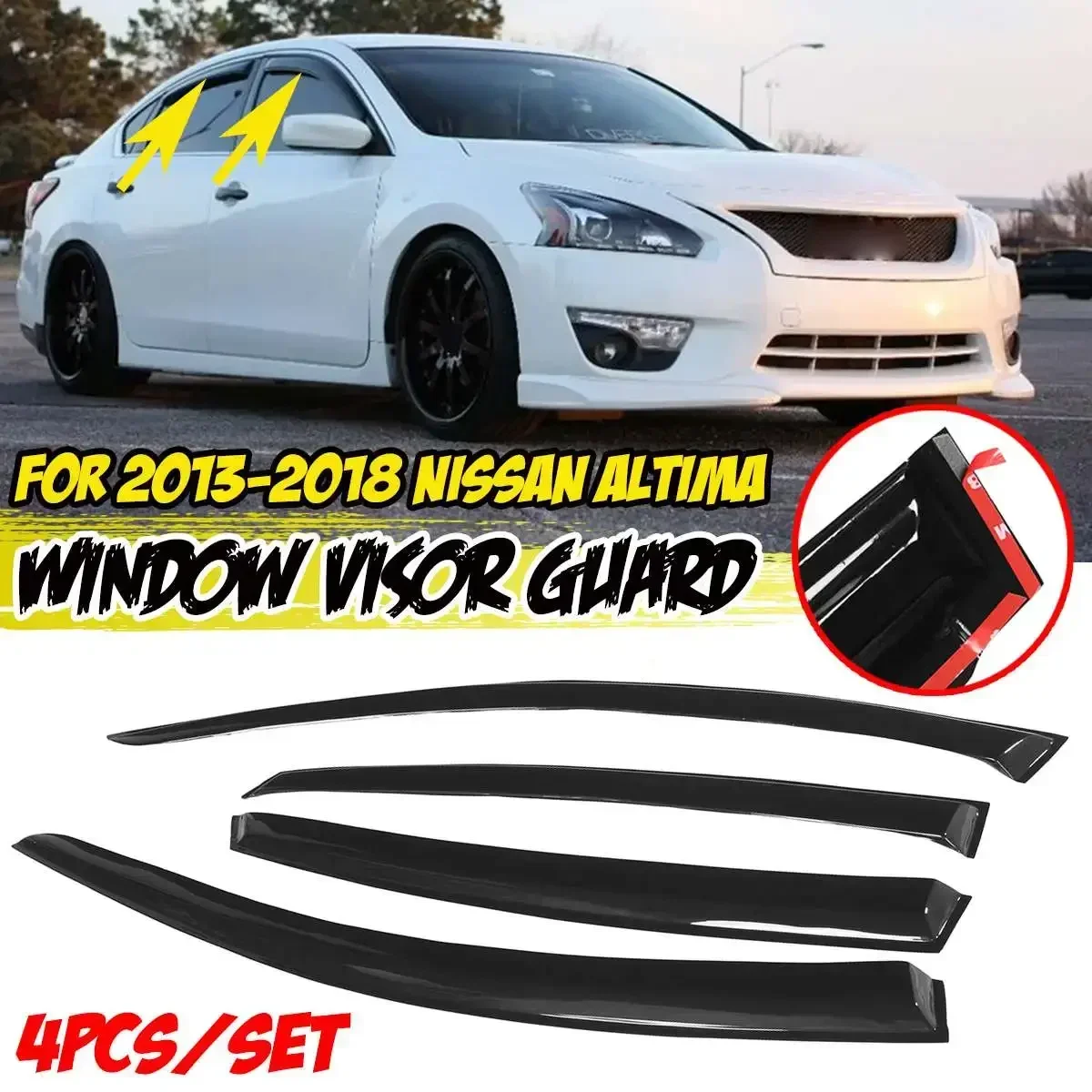 4pcs Car Door Window Vent Visor Deflector Sun Rain Guard Shade For Nissan For Altima Sedan 2013-2020 Awning Decoration Body Kit