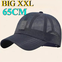 NewHigh Quality Big Size 65cm Mesh Baseball Caps Summer Brethable Fishing Hat Large Snapback Cap Bone Man Oversize Dad Sun Hats