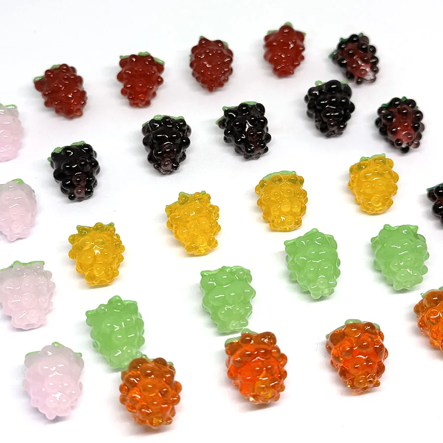 5Pcs Grape Glass Beads Through Holes Loose Beads Make Earrings Necklaces Small Fresh Accessories Handmade DIY Material