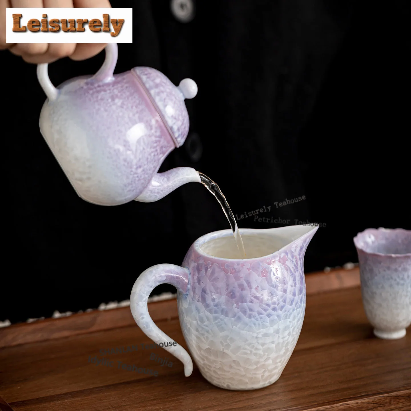 210ml Kiln Fambe Crystal Glaze Tea Pitcher Tea Divider Cha Hai Dispenser Justice Cup Flower Tea Fair Mug Teaset Accessories Gift