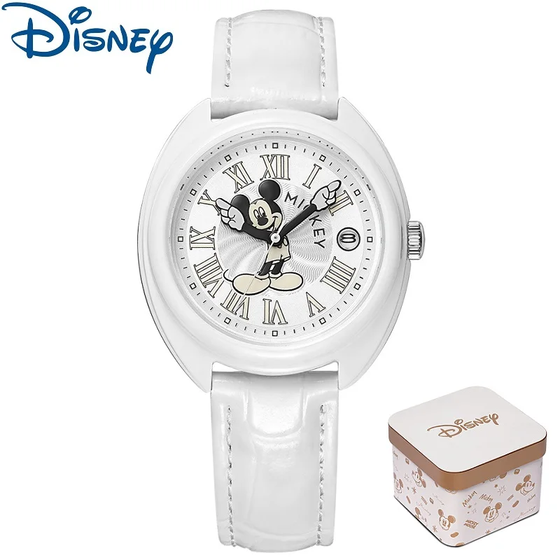 Disney Original Woman Fashion Japan Quartz Wristwatch 3D Micky Mouse Cartoon Young Lady Girl Student Waterproof Dress Clock Date