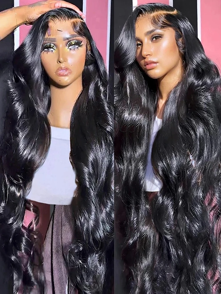 HJ 40 Inch Body Wave 13x6 HD Lace Frontal Wigs Human Hair Brazilian 360 Full Lace Front Wig 100% Human Hair Pre Plucked On Sale