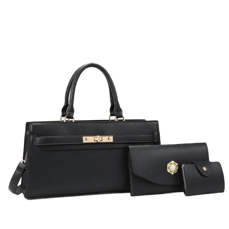 حقيبة عصرية جديدة راقية، حقيبة كتف نسائية، مجموعة مكونة من ثلاث قطع فاخرة ومتعددة الاستخدامات، حقيبة الأم والطفل. #5