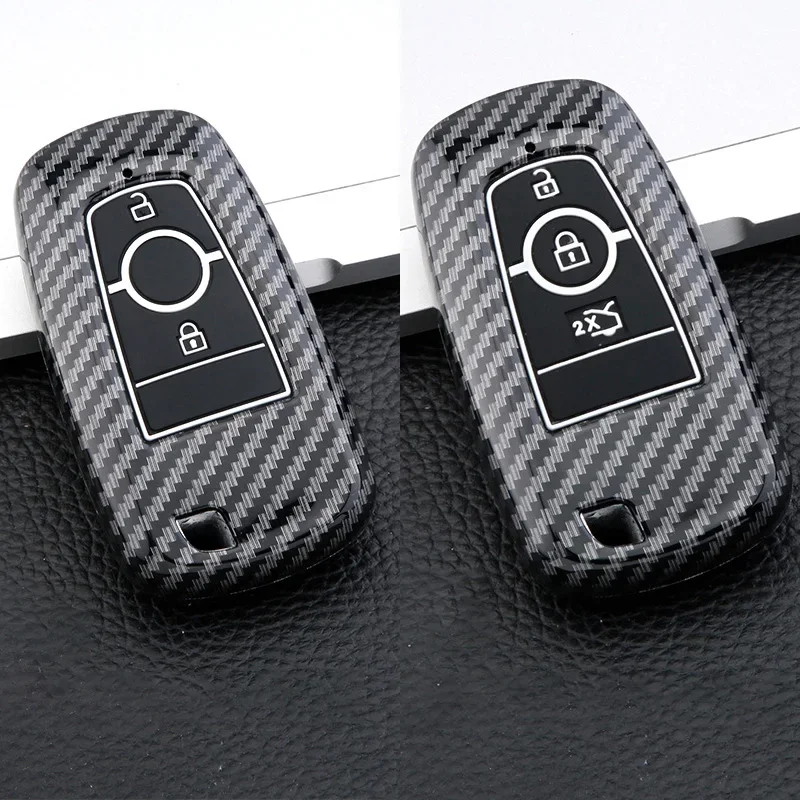 

ABS Carbon Remote Key Case Cover Shell For Ford Edge Fusion Mustang Explorer F150 F250 F350 Ecosport Protector