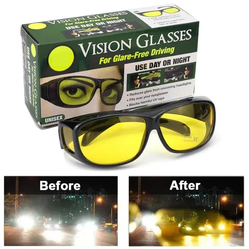 Night Vision Sunglasses Car Night Driving Glasses Driver Goggles Unisex Sun Glasses UV Protection Sunglasses Eyewear