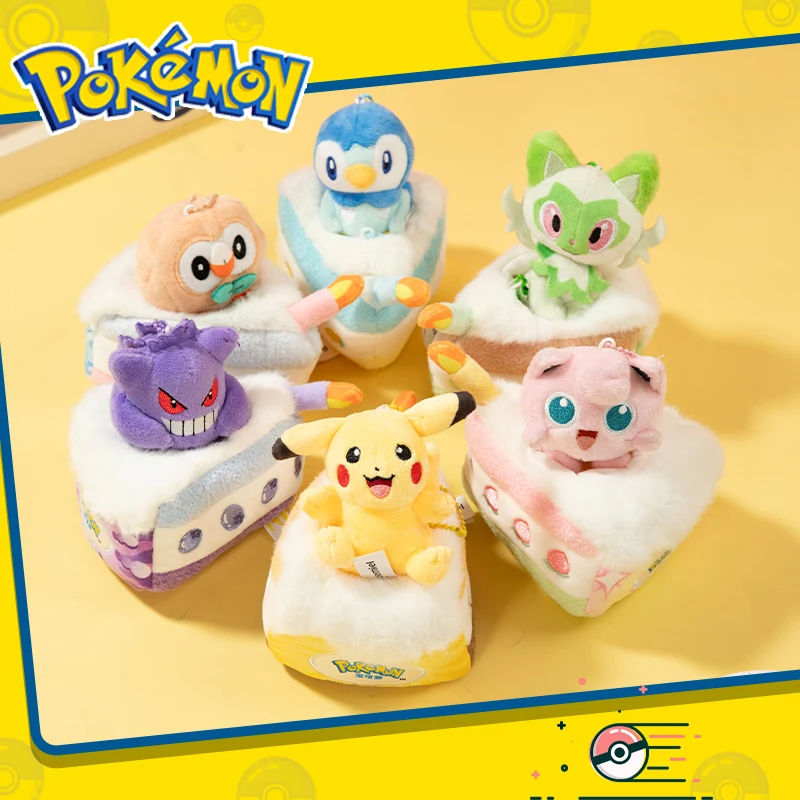 포켓몬 스위트 드림 케이크 플러시 귀여운 키체인 피카츄 이브이 고스트 겐가르 미아우스 부데우 자포도 수집용 소프트 토이 행잉 태그