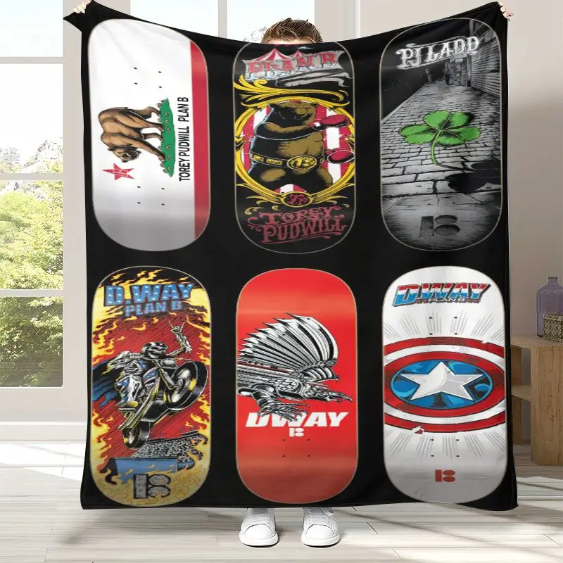 Boardsport Logo E-Element Skateboards Soft Flannel Throw Blanket,Cozy Blanket for Bed,Sofa,Living Room,Picnic,Camping,Home Decor