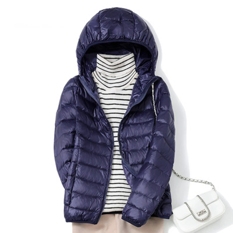 2022 Nieuwe Herfst Winter Womens Down Jassen Korte Ultra Licht Dunne Casual Jas Puffer Jas Slim Hooded Parka