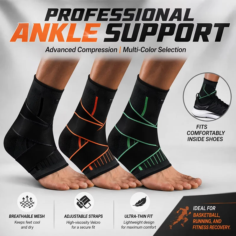 1PCS Ankle Bandage Plantar Fasciitis Night Splint Medical Ankle Protector Sprain Brace Compression Orthopedic Ankle Protector