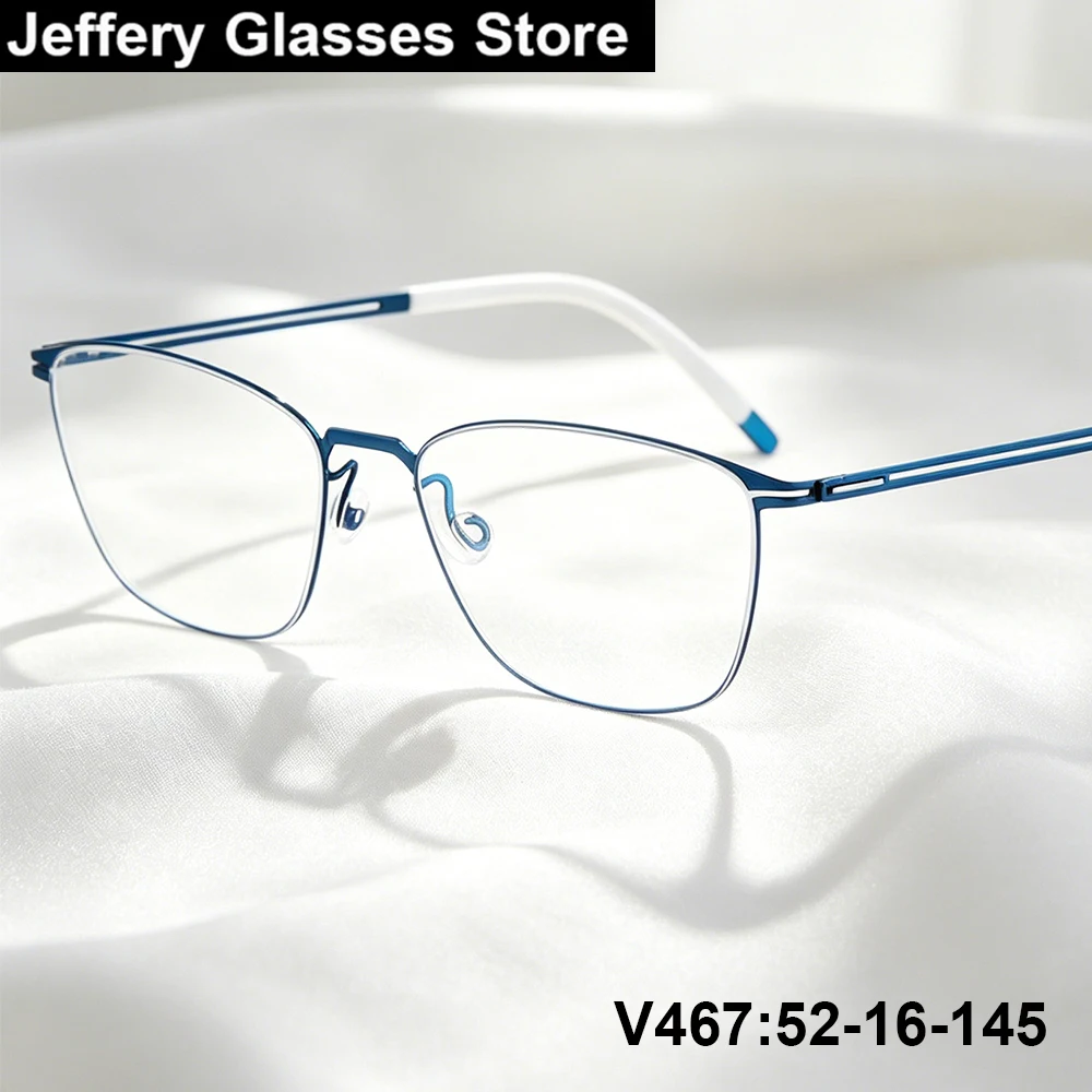 Screwless Square Business Glasses Frame Men Women VO467 Thin Titanium Ultralight  Eyeglasses Brand Fashion Gold Spectacle Gafas