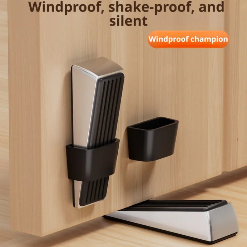 Windproof Anti-Impact Door Stop Wedge, Customizable No-Drill Door Block, Door Holder Stopper