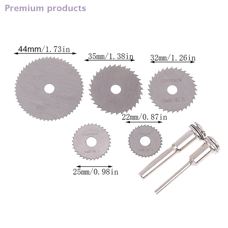 High Speed Steel Mini Circular Saw Blade Set with 1/2 Extension Rod Cutting Wheel for Wood Metal Electric Tool