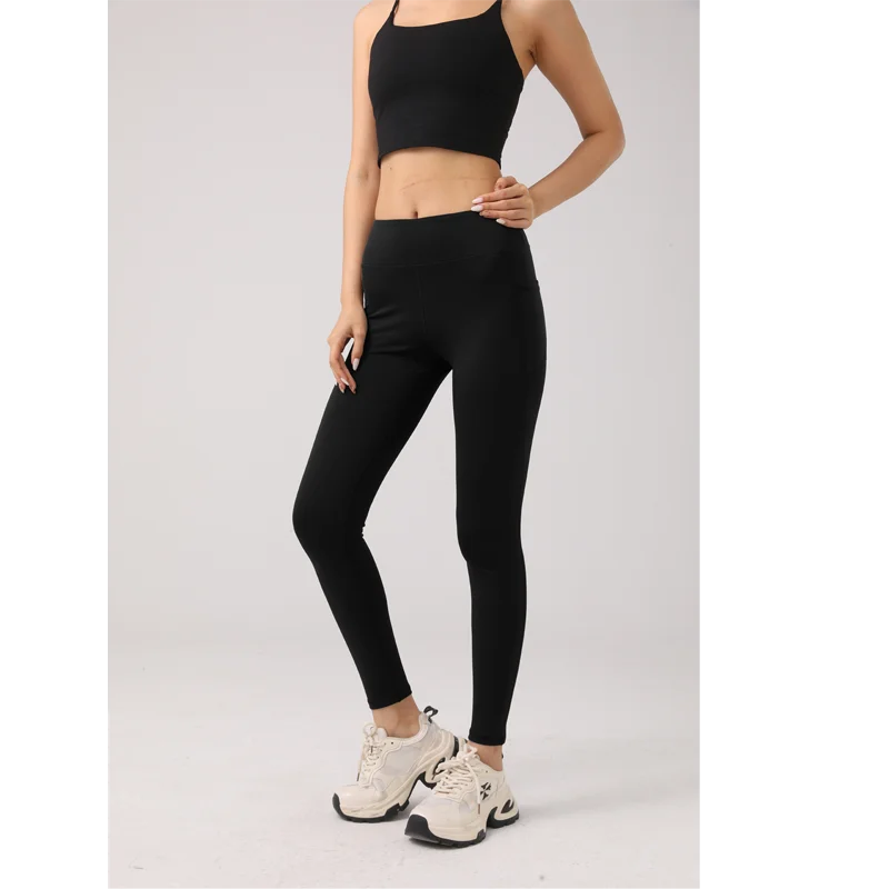 Taillen-Yogahose mit Taschen, Leggings für Damen, Bauchkontrolle, Kompressions-Workout-Leggings für Damen