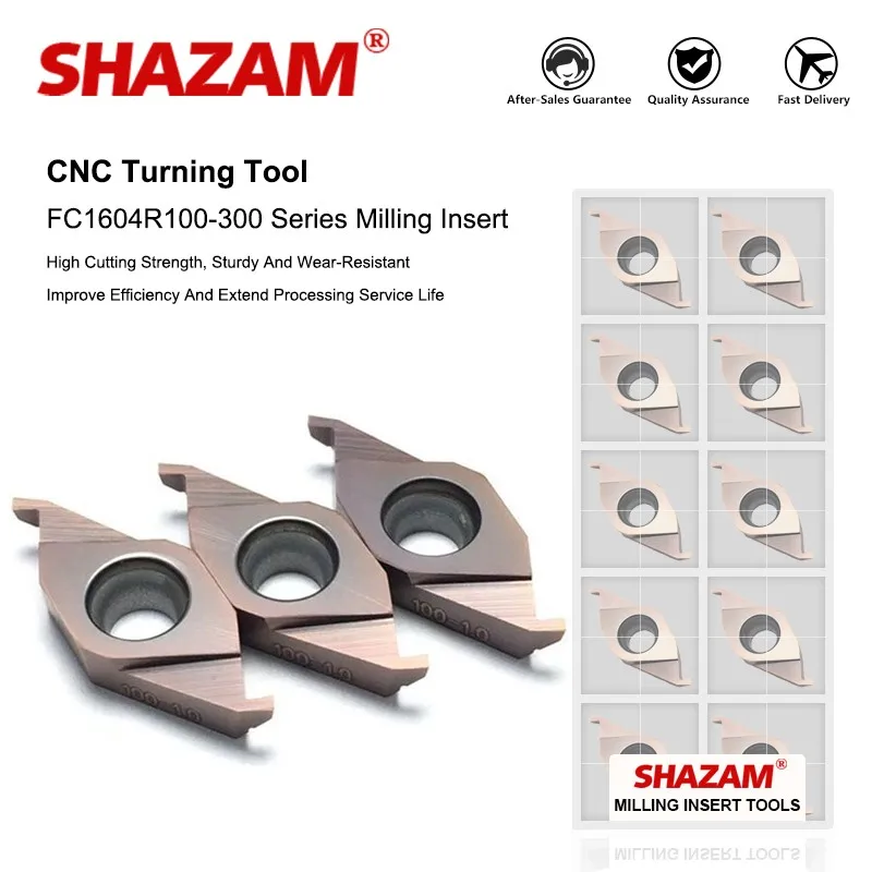 

SHAZAM 10PCS Cnc Face Grooving Turning Tool FC1604R100-300 Carbide Cylindrical Bore Milling Insert