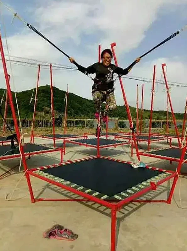 Cuerda Elástica inflable para niños, trampolín redondo, equipo de ejercicio para exteriores, Motor seguro