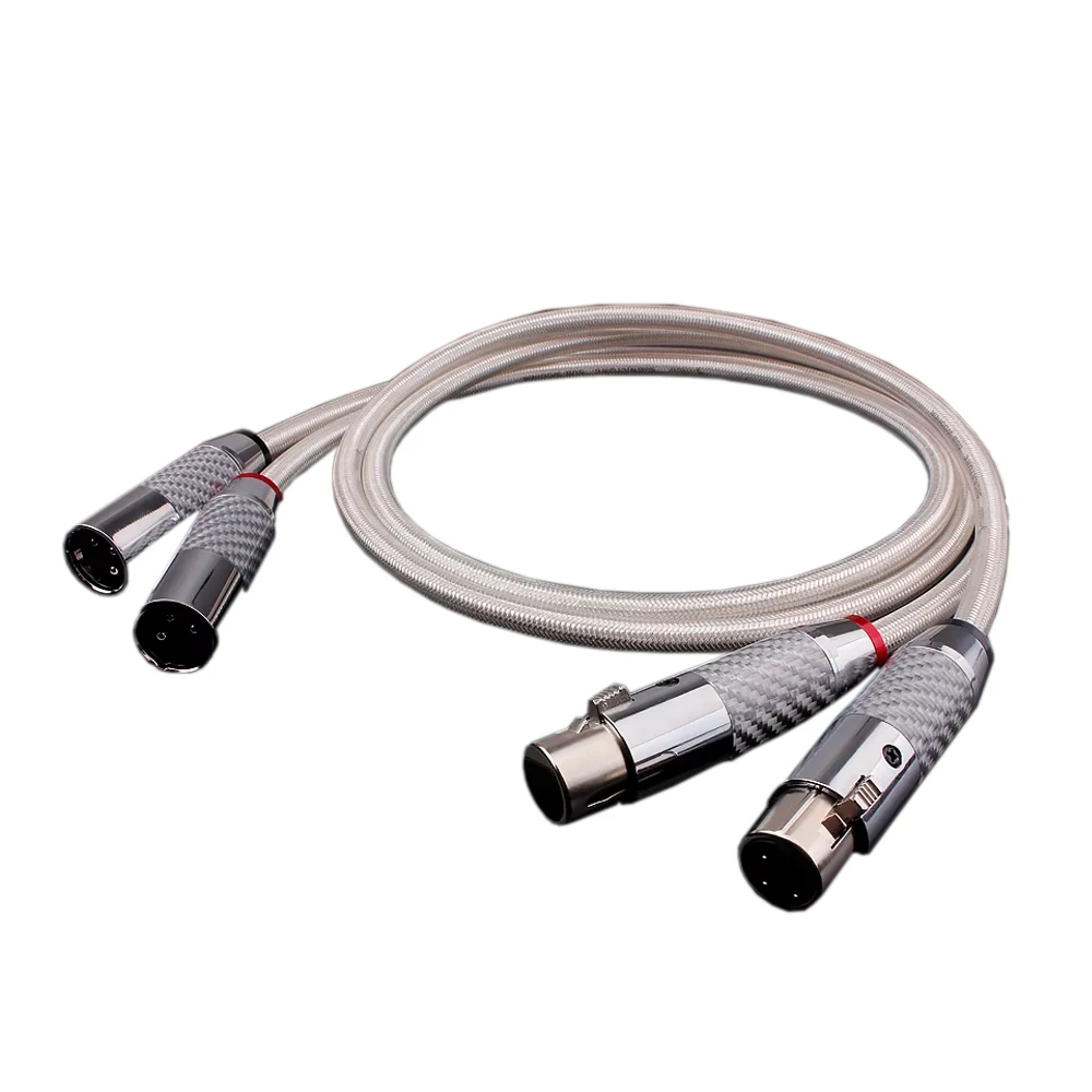 

Preffair PQED OCC Plated Silver XLR Audio Cable Shielding Anti-interference Cable Mixer Microphone Balance Line