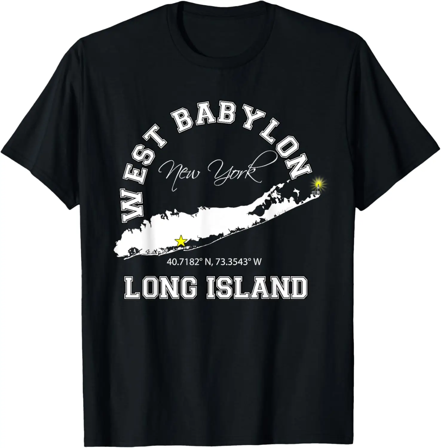 

Модный стиль - футболка в стиле букв West Babylon Long Island NY Varsity