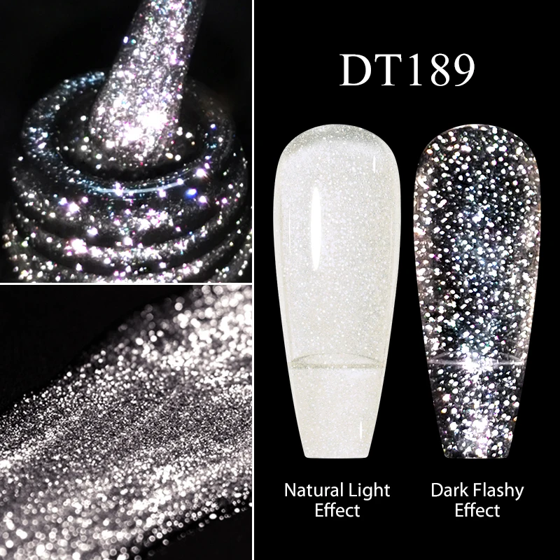 7ml Gel Nail Polish Translucent Reflective Glitter Semi Permanent UV LED Soak Off Nail Art Manicure HEMA/TPO FREE
