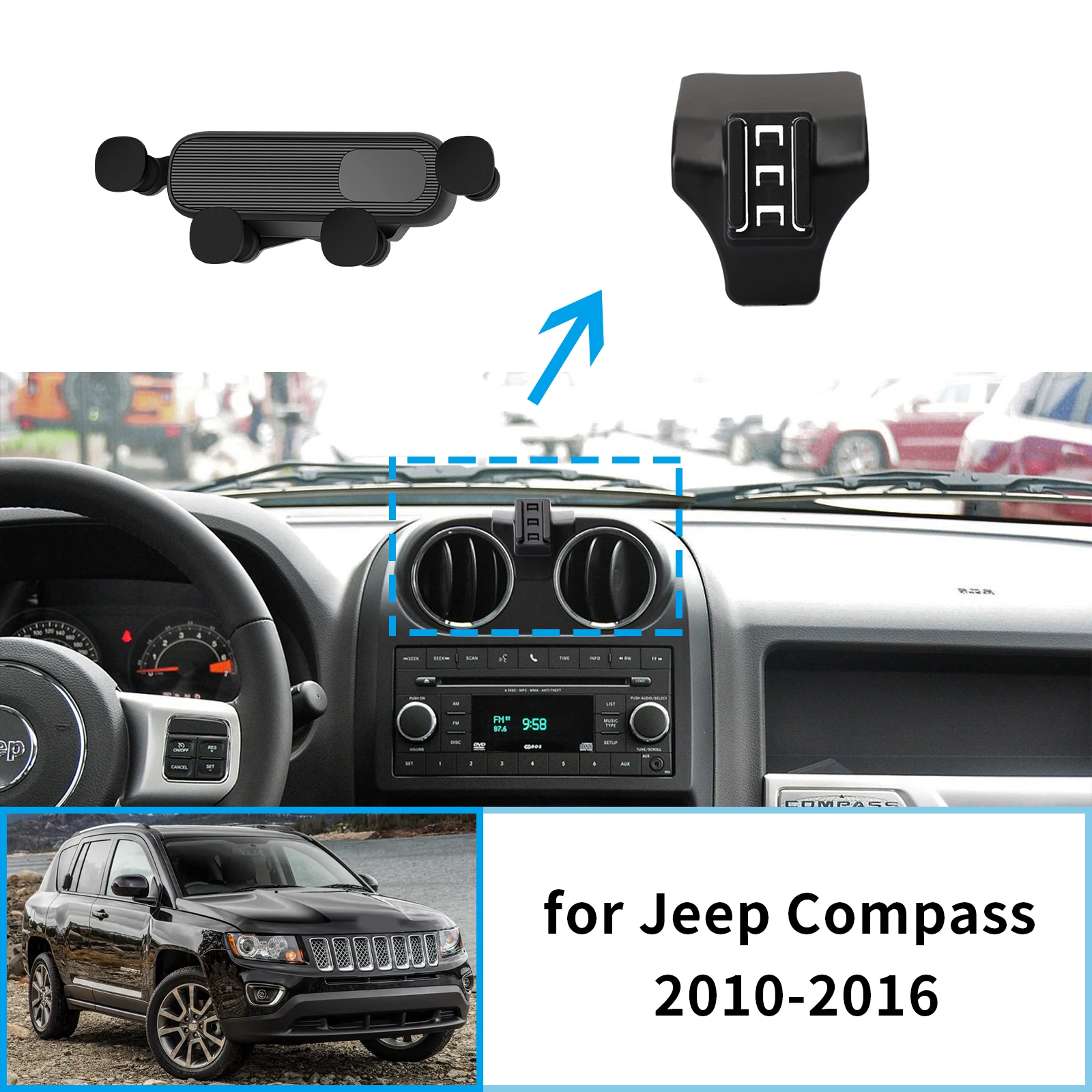 

Car Mobile Phone Holder for Jeep Compass MK49 2010~2016 GPS Bracket Navigation Stand Auto Accessories