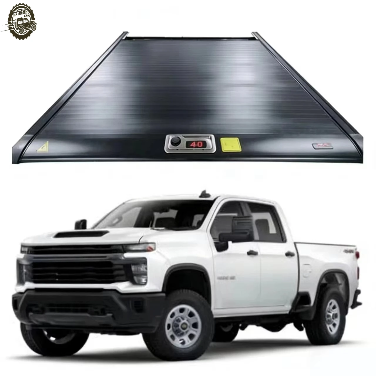 

Customizable Retractable Roll-Up Tonneau Cover for Chevy Silverado Aluminum Alloy Sports Roller Shutter Lid Key Lock Waterproof