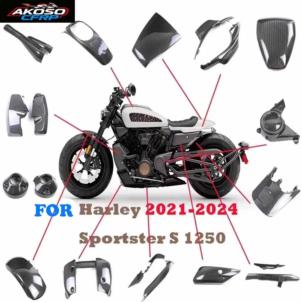 

Для Harley Sportster S 1250 RH 1250S 2021-2024 защита крыла из углеродного волокна, обтекатель, аксессуары для мотоциклов, комплекты обтекателей