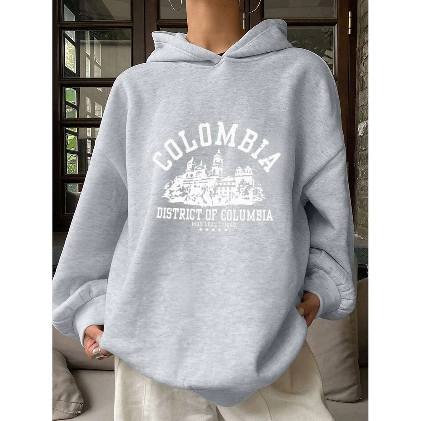 

Casual Pullover Women Hoodie Polyester Long Sleeve Regular Length Stylish Design Women Hoodies For Vacation Holiday