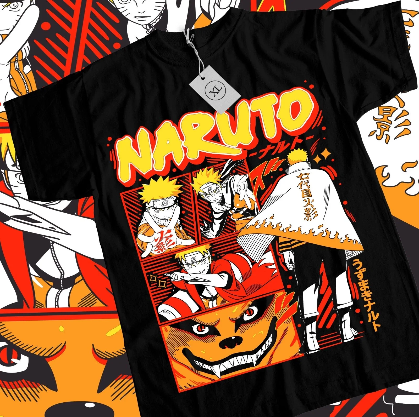 2026 Neues Naruto Uzumaki Sasuke Anime Bedrucktes T-Shirt Sommer Herren Reine Baumwolle Neutrales Lässiges Familien-Set Kurzarm-T-Shirt