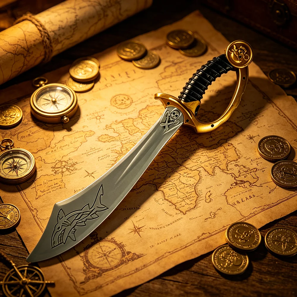 Treasure Hunt Pirate Cutlass Decor Maritime Navigation Era 15th Century Movie Film Stage Sailor Props Party Cosplay Pirate Sword