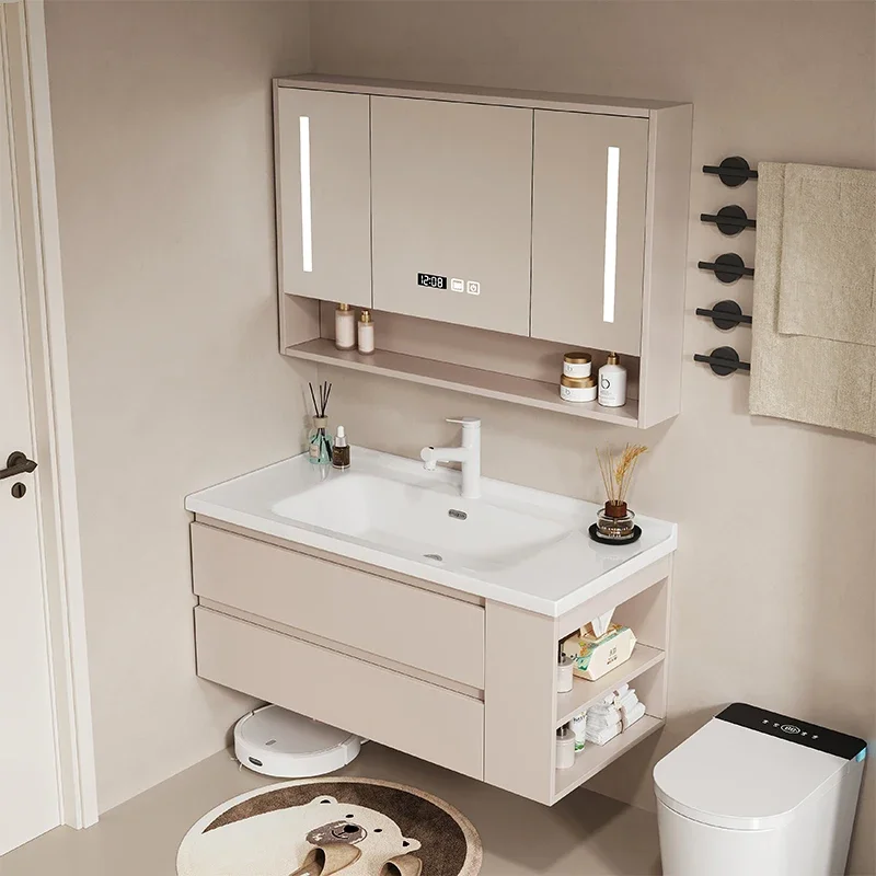 

Modern Partition Bathroom Cabinets Toilet Table Vanity White Bathroom Cabinets Vintage Simple Storage Mobiletto Bagno Furniture