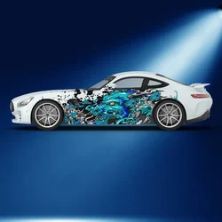 Angry Colored Dragon Print Car Side Sticker Vinyl Self-adhesive Paper Motorsport Paint Decal Suitable for Truck Suv Decoration
