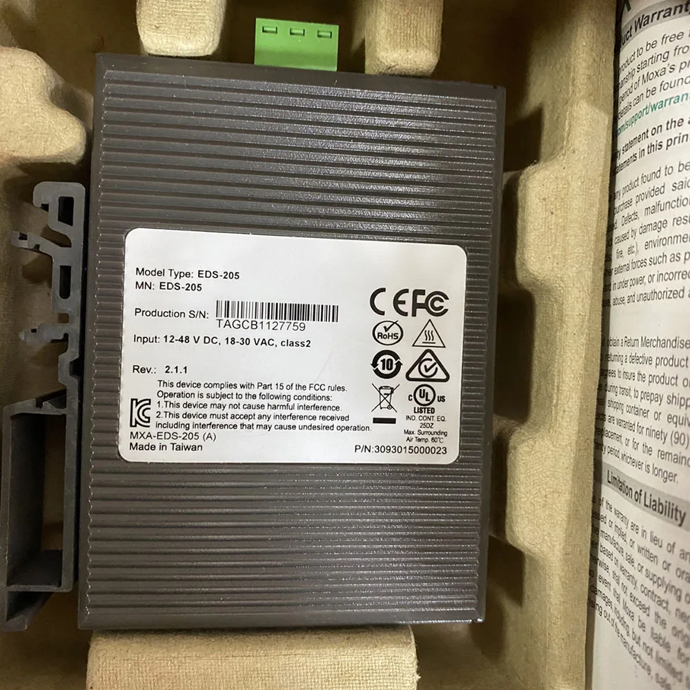 For Moxa 5-port Entry-level Unmanaged Ethernet Switches EDS-205